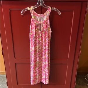 Pink halter dress / cover up - size Medium